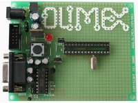 AVR microcontroller prototype board for 28 pin devices with STKxxx compatible 10 pin ICSP