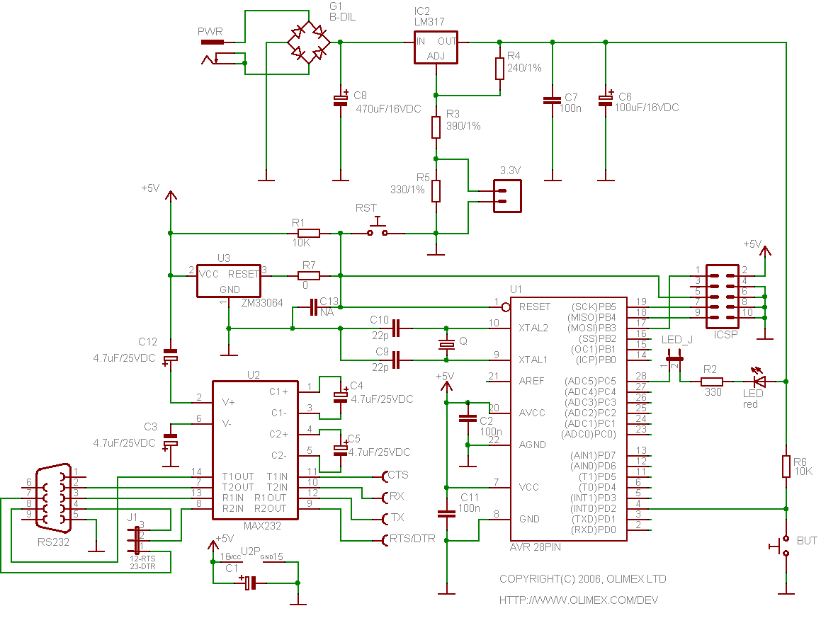 AVR-P28-8MHz - Proto Board for 28 Pin Atmel AVR ... wall jack wiring pcb 