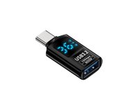 USB3.2 Type C male to Type A female adapter with power supply monitoring