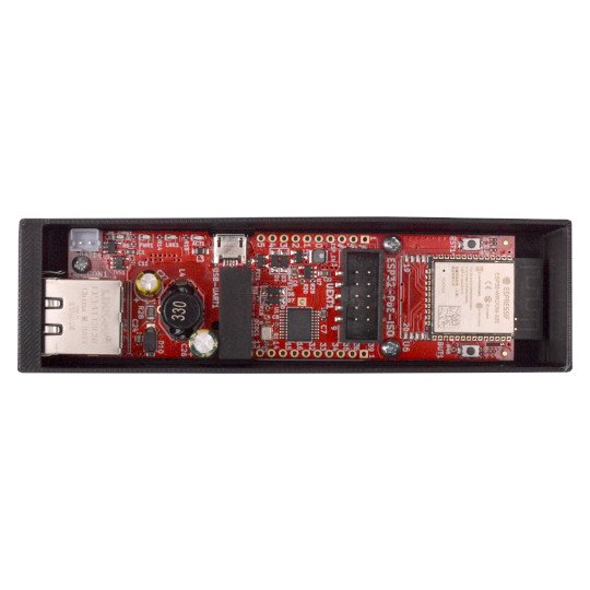 ESP32-POE-ISO IoT development board with 100Mb Ethernet, Power over Ethernet, WiFi, BLE, programmer