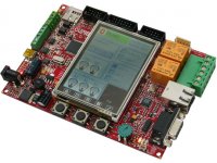 Web server with 32-bit PIC32MX795F512 PIC microcontroller with TFT display and 100 MBit Ethernet interface
