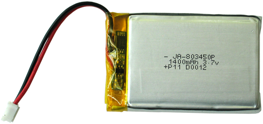 Rechargable LI-PO battery 3.7V 1400mAh with JST connector