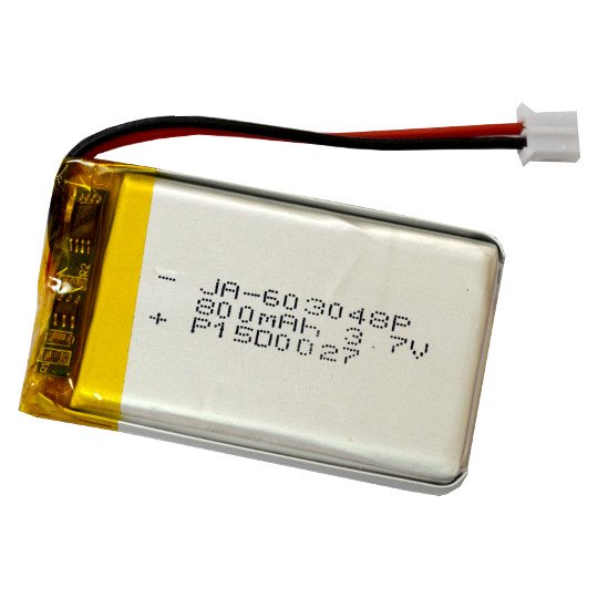 Rechargable LI-PO battery 3.7V 800mAh with JST connector