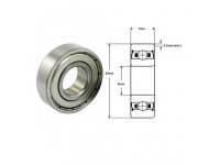 Single Row Ball bearing 608ZZ 8x22x7mm